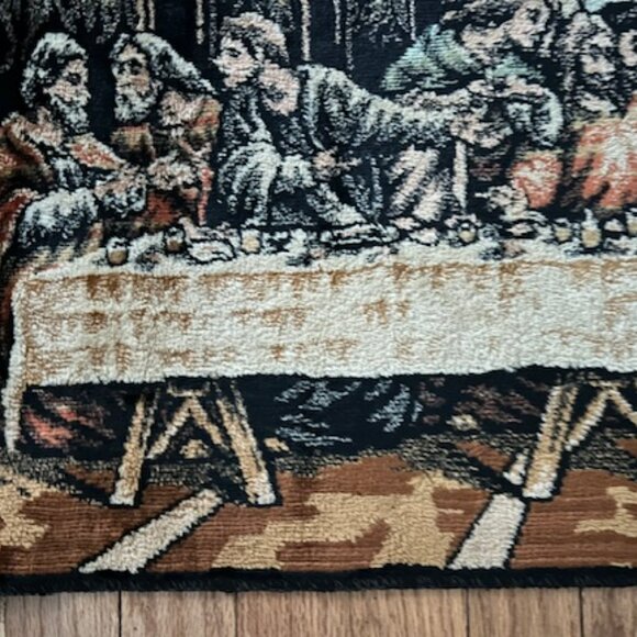 Vintage "The Last Supper" Tapestry from Italy, 38.5" x 20" - Picture 3 of 10